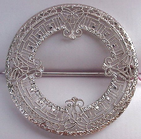 Whiting Louis XV Sterling Silver Olive Fork with Swirls and Scalloped Edges