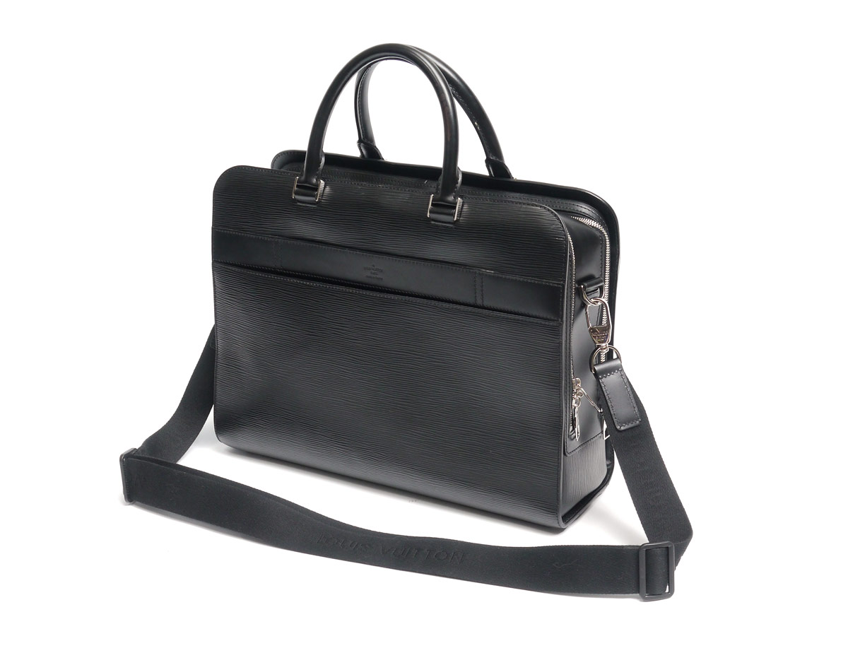 Louis Vuitton Black Epi Leather Bassano MM Bag