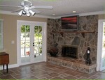 Beautiful stone fireplace